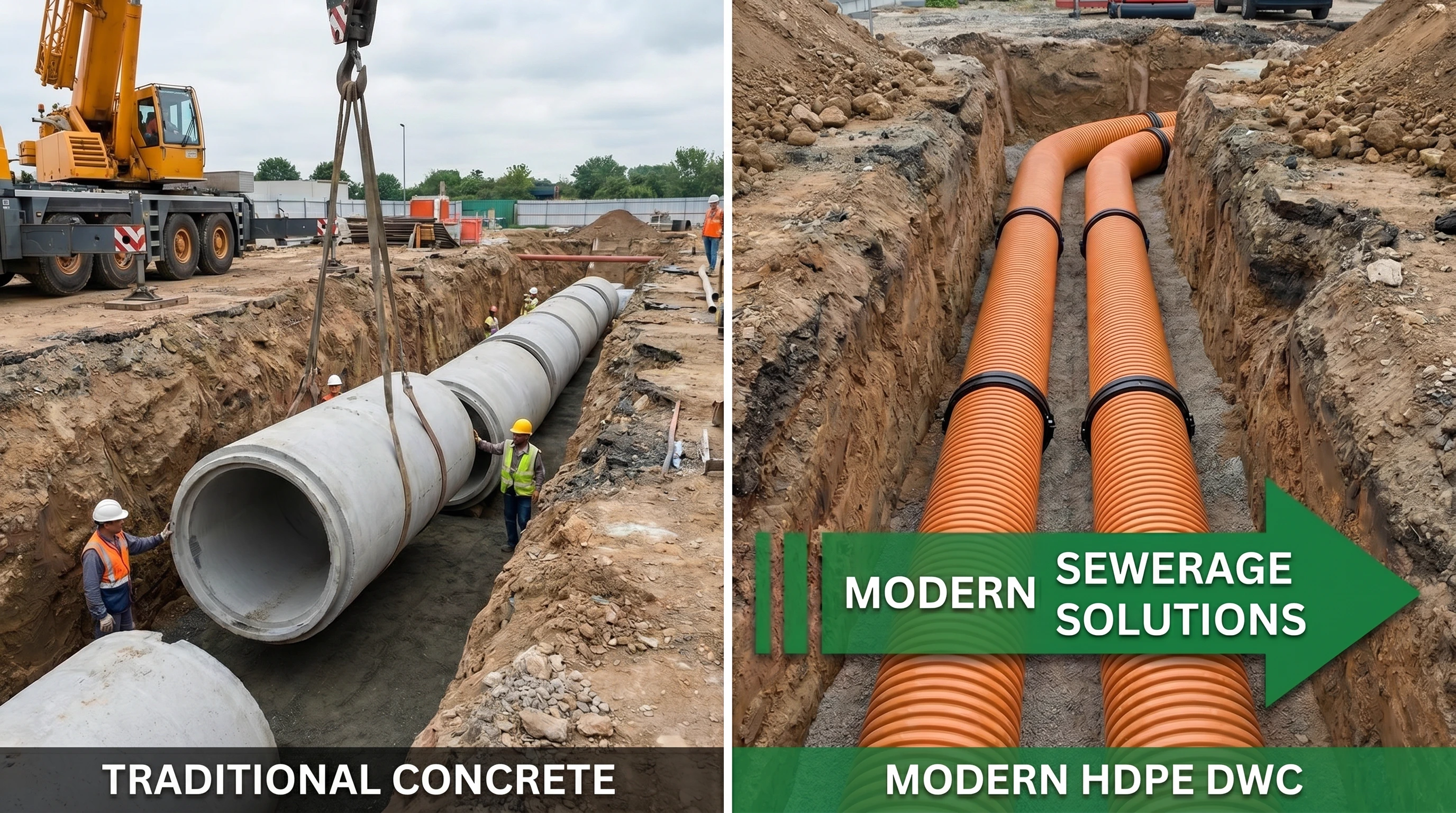 Why HDPE DWC Pipes are Replacing Concrete in Modern Sewerage